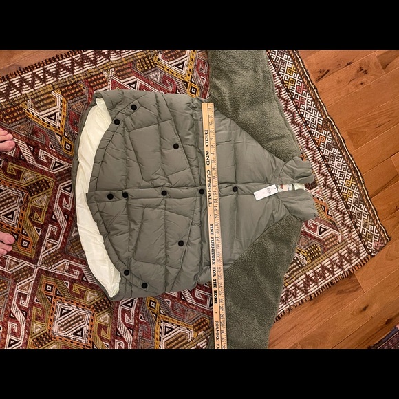 Anthropologie Pilcro NWT Szs XS, SM, L & XL green puffer jacket w/fleece sleeves - Picture 5 of 16